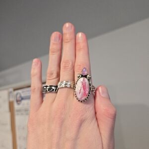 Pink Moonstone Sterling Ring